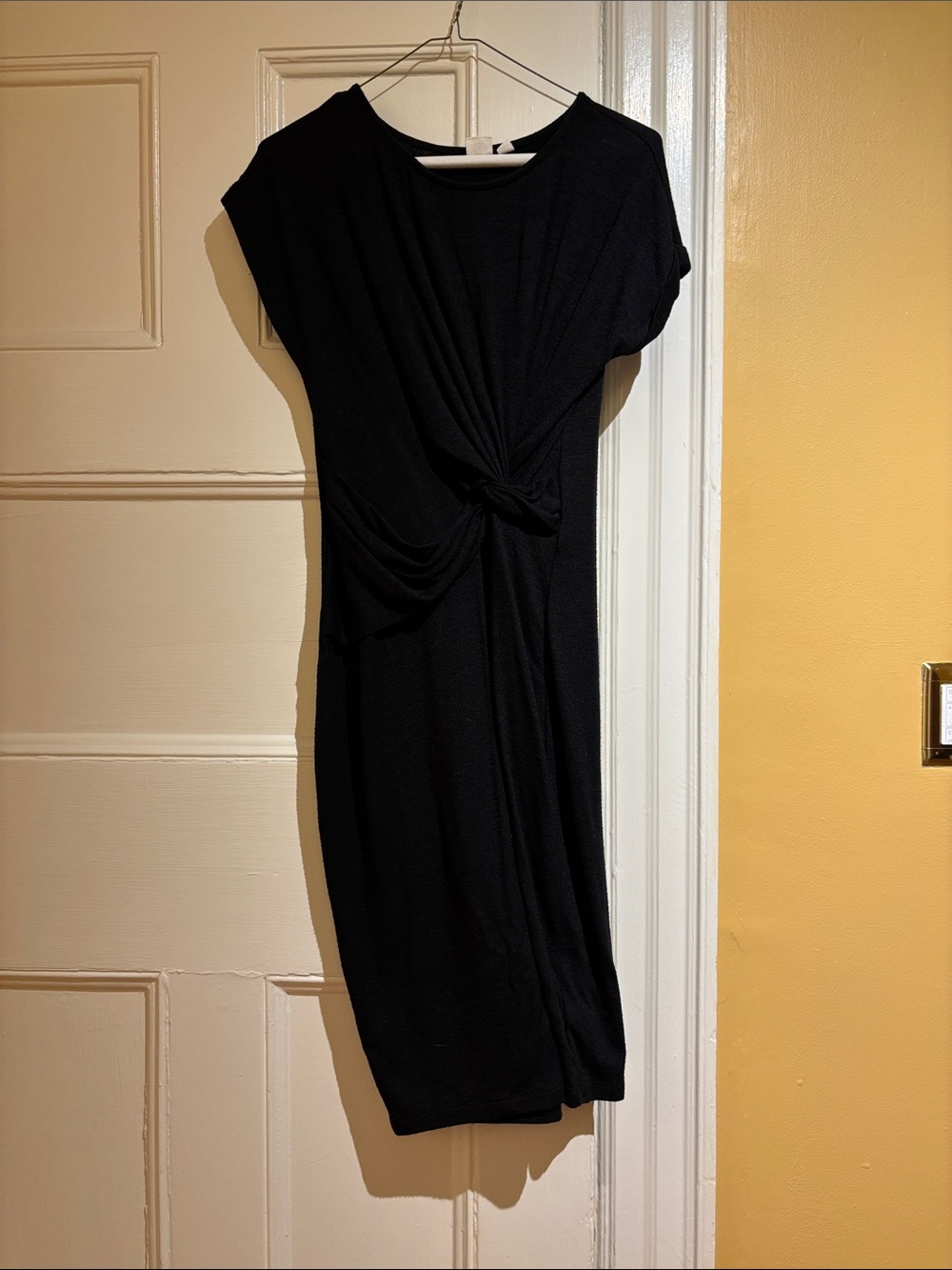 GAP Black Knot-Front Midi Dress